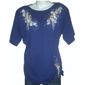 Vintage 80's Focus Shirt Retro Pearls Flowers Grandma Retro Cottage Grandmacore